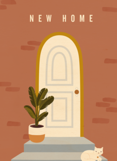 verhuisdkaart new home white kat