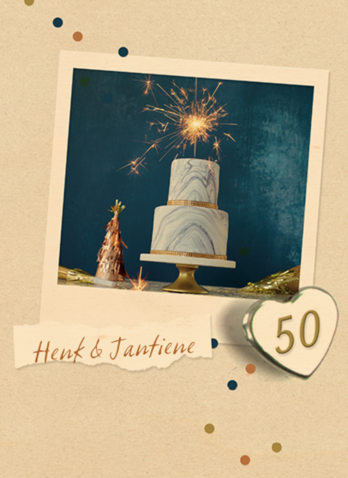 Houten Kaart Huwelijksjubileum | Houten Kaart Hallmark | Huwelijksjubileum | Taart Met Sterretje