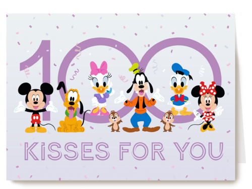 Kaart Hallmark | Vriendschap Liefde | Vriendschapskaart Disney 100 Kisses For You