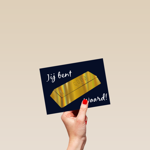 vaderdag kaart stijlvol jij bent goud waard goudstaaf