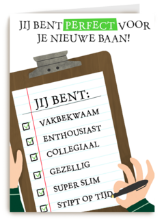 nieuwe baan kaart perfect voor je nieuwe baan