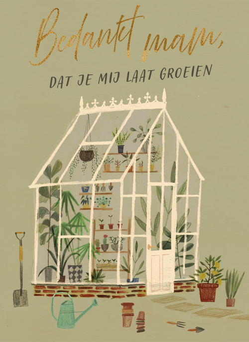 Houten Kaart Moederdag | Houten Kaart Hallmark | Moederdag | Moederdag Bedankt Voor De Groei
