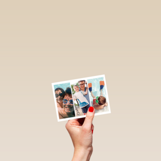 dubbele fotokaart liggend drie staande foto