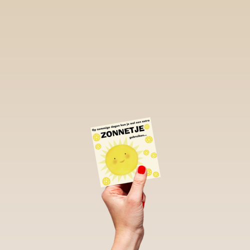 je kunt een extra zonnetje gebruiken kaart