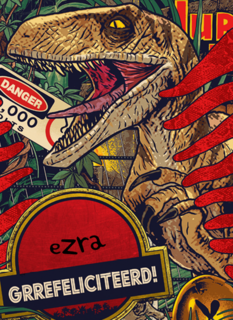 grrefeliciteerd van een velociraptor