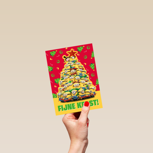 Kerstkaart Minions fijne kerst