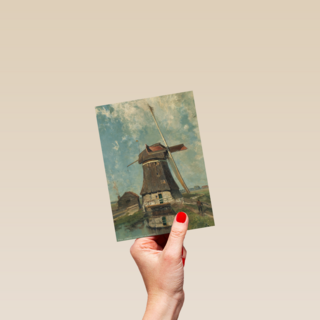 studio art kaart blanco met een nederlandse molen