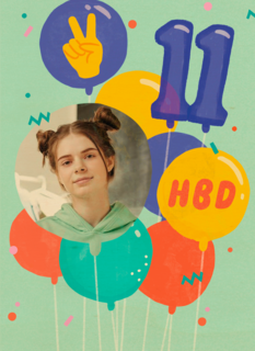 HBD 11 jaar fotokaart