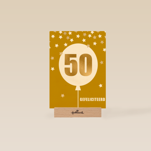 Verjaardagskaart leeftijden 50 ballon