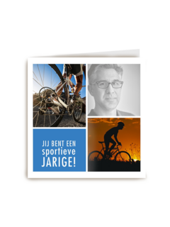 een fotokaart voor een sportieve jarige