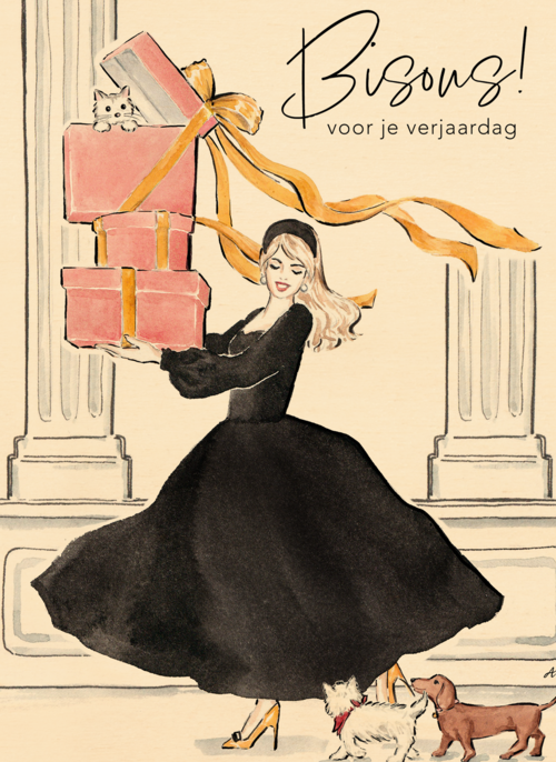 Verjaardagskaart Bisous voor je verjaardag