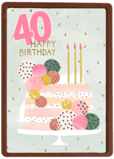 40 happy birthday met taart