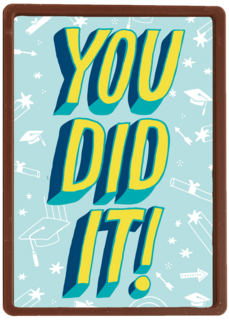 Geslaagdkaart you did it blauw met geel