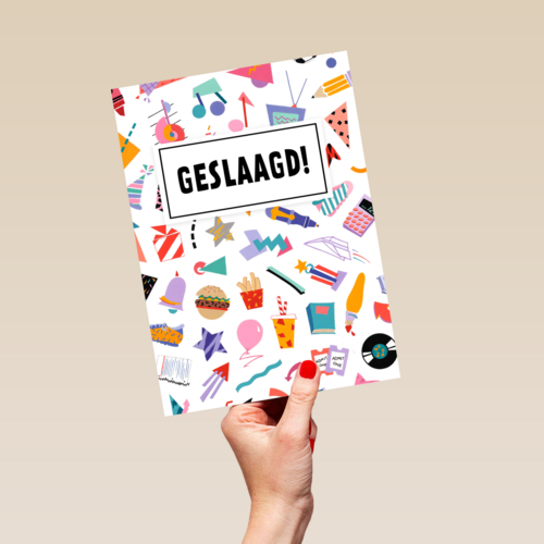 Geslaagd kaart icoontjes