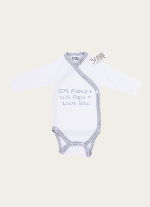 Romper 50% Mama + 50% Papa = 100% Ikke Wit | Vib Cadeau Baby |