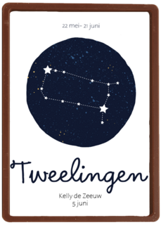 verjaardag kaart sterrenbeeld tweelingen