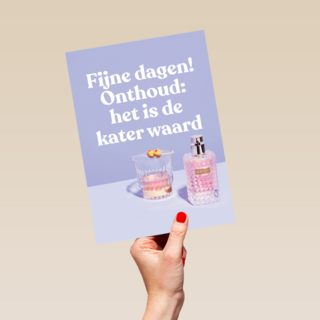 kerstkaart andc hip fijne dagen onthoud het is de kater waard