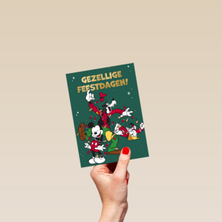 Disney kerstkaart mickey goofy donald duck