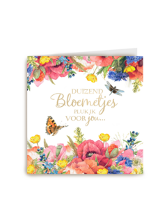 kaart flowers duizend bloemetje pluk ik voor jou
