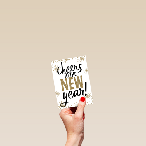 Ansichtkaart nieuwjaar cheers to the new year