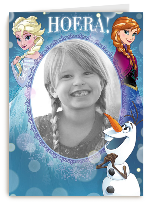 hoera een frozen kaart speciaal voor jou