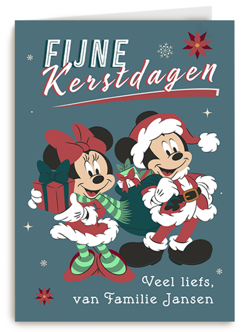 Kerstkaart Hallmark | Disney Fijne Kerstdagen Mickey En Minnie Mouse