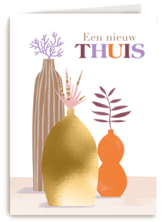 Nieuwe woningkaart bloemenvazen