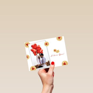 Fotokaart Valentijnsdag fotokader met hartjes