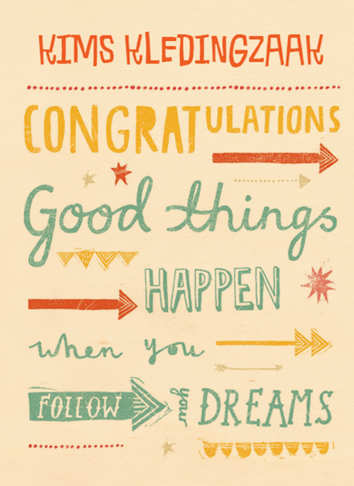 Houten Kaart Nieuwe Zaak | Houten Kaart Hallmark | Nieuwe Zaak | Good Things Happen When You Follow Your Dreams