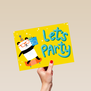 Verjaardagskaart lets party
