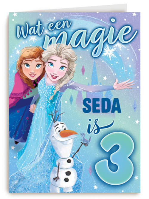 Wat een magie verjaardagskaart Frozen
