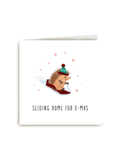 8liding home for x mas kerstkaart