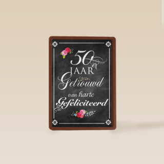 schoolbord vijftig jaar getrouwd