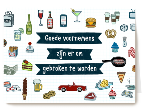 Nieuwjaar kaart goede voornemens