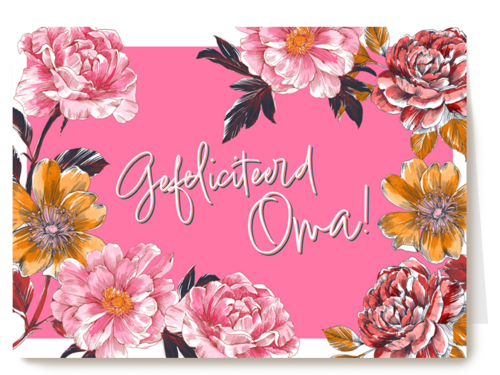 een mooie verjaardagskaart voor oma met bloemen