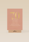 Verjaardagskaart 70 roze gouden letters