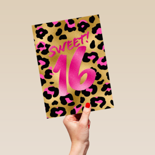 Verjaardagskaart sweet 16 tiener meisje