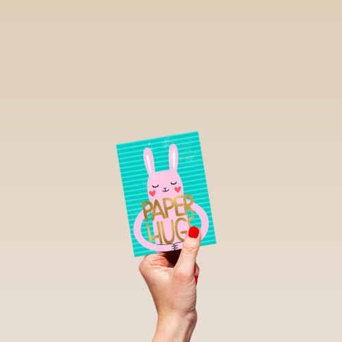 Pasen kaart Paashaas paper hug