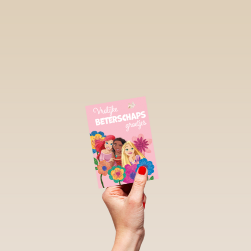Princessenkaart met beterschapsgroetjes