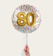 Ballon 80 jaar Confetti Goud 