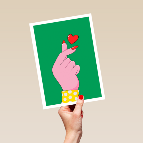 hand maakt hart gebaar