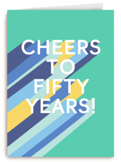 Verjaardagskaart cheers to 50 years fifty