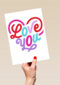 Valentijnskaart love you felle kleuren