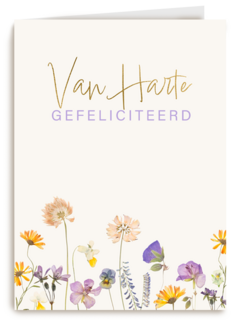 Verjaardagskaart veldbloemen van harte