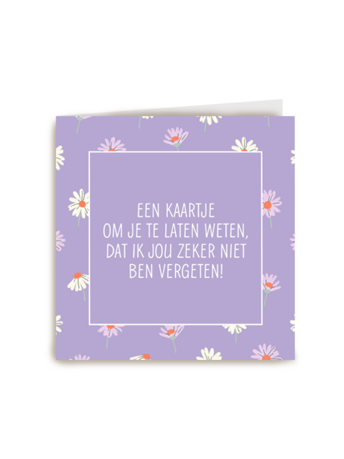 kaart paars ik ben jou niet vergeten