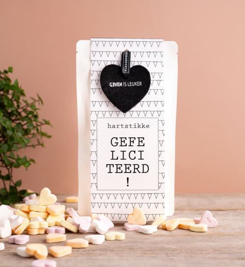 Brievenbus Snoep Hartjes Hartstikke Gefeliciteerd