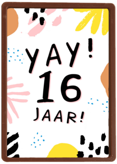Verjaardagskaart Tiener jongen meisje 16 jaar yay