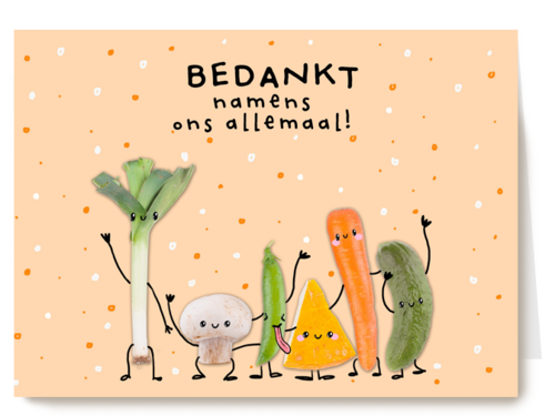 bedankt kaart klassiek namens ons allemaal