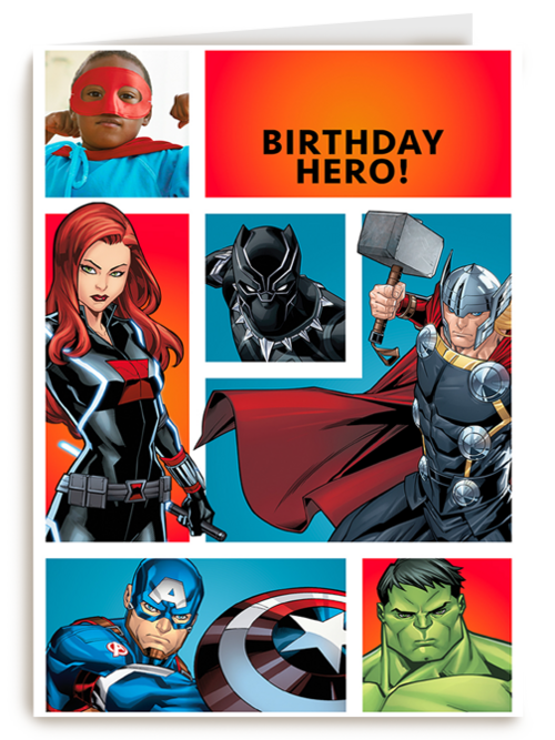 Avengers fotokaart Birthday Hero