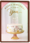Taart met kaarsjes en happy birthday